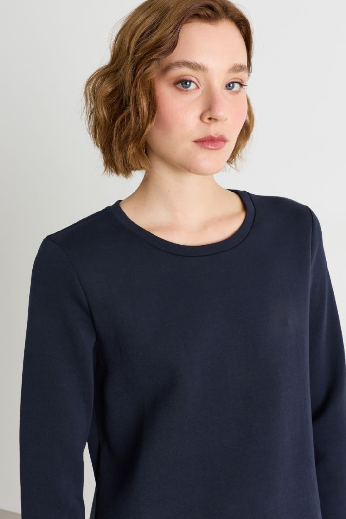 T-shirt in jersey compatto - BLU - Intrend - 3